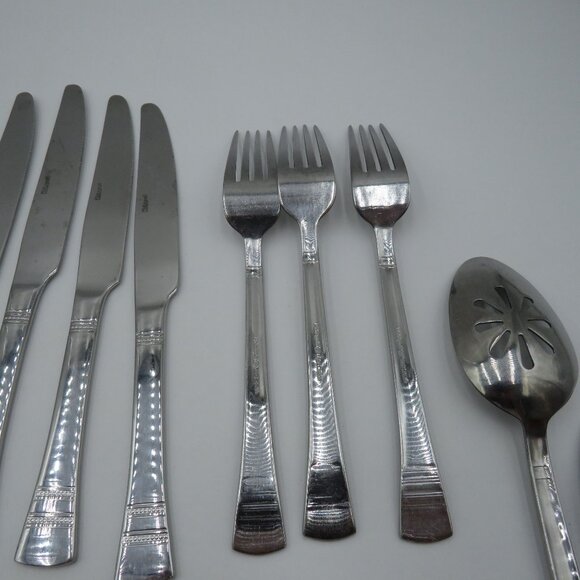 Pfaltzgraff Flatware Mix Lot 28 Pieces Sapphire Pattern Stainless Steel - Picture 16 of 16